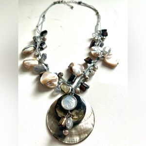 Silpada Sterling Silver,Quartz, Pearl, Shell, Mother-of Pearl Adjusts 18-20”